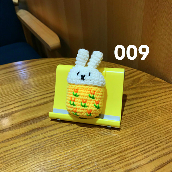 AirPods収納ケース ケーキうさぎ保護用耐衝撃個性的編み物AirPods 2 / 1世代対応エアーポッズ人気カバー