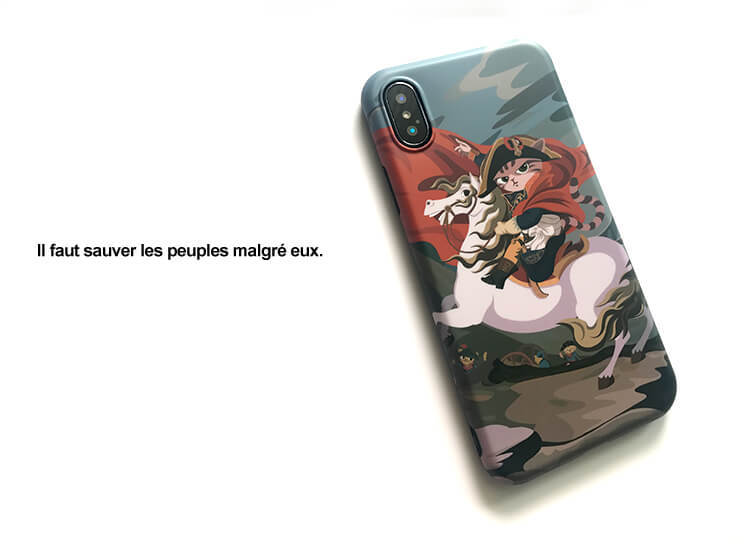 携帯カバー艶消しiPhone 11 Pro Max薄型ケースねこ個性的ナポレオン ボナパルト アイフォン11