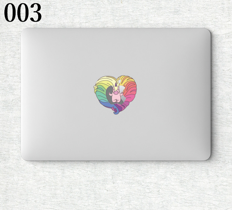 MacBook シール MacBookProロゴ スキンシール ユニコーン虹色MacBookAir 12インチ可愛いハート柄