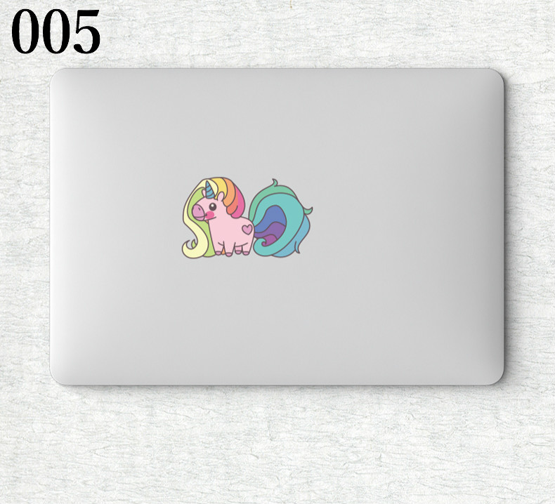 MacBook シール ステッカー猫MacBookProロゴ 虹色MacBookAir 12インチ可愛いハート柄