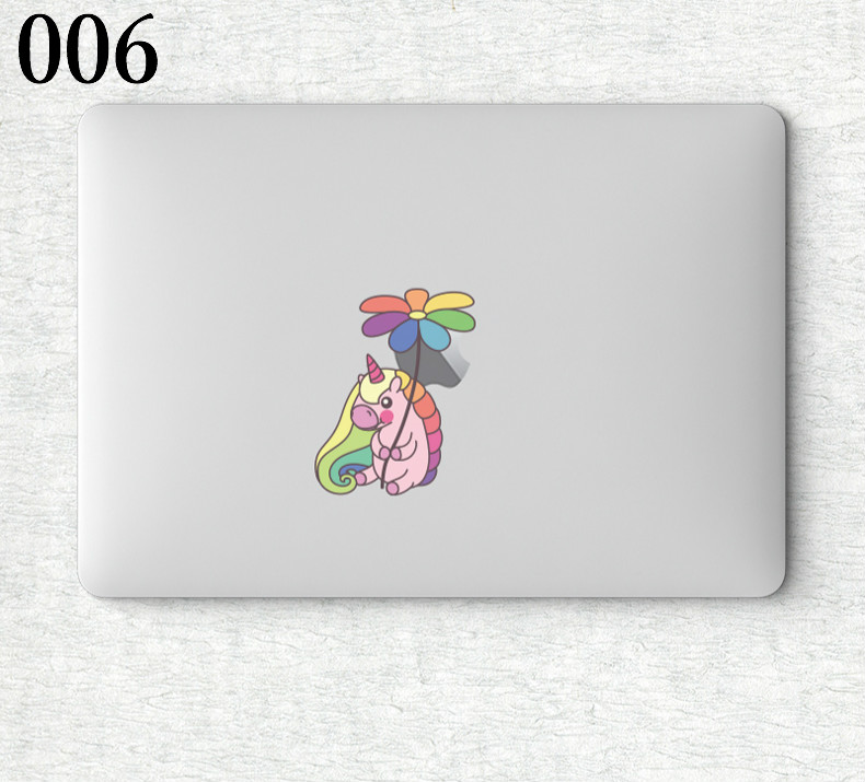 MacBook シール ステッカー猫MacBookProロゴ スキンシール ユニコーン可愛いハート柄
