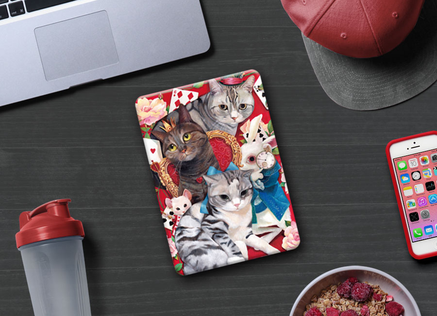赤い猫2018iPad 9.7インチ可愛いネコ10.5Pro/Air1/2mini3/4タブレットカバー高級レザー製ねこ柄
