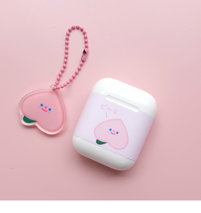 カワイイ エアーポッズ プロ デコシールうさぎAirPods1/2ももスキンシール兎ネコいぬスマイル アップル イヤホン