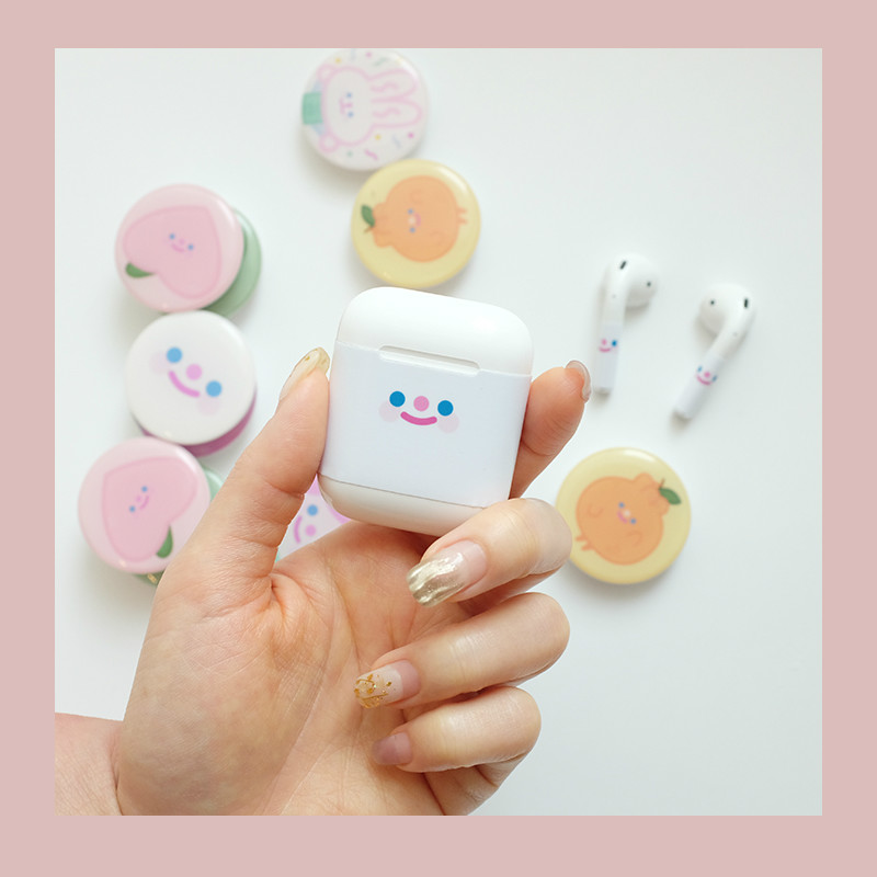 カワイイ エアーポッズ プロ デコシールうさぎAirPods1/2全面対応ステッカーももスキンシール兎ネコ アップル イヤホン