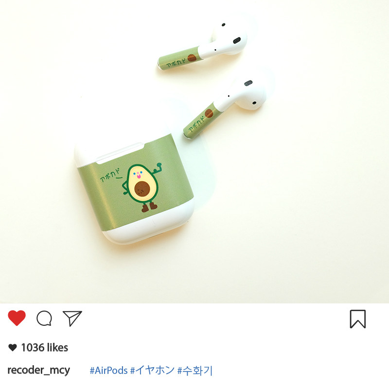 カワイイ エアーポッズ プロ デコシールうさぎAirPods1/2全面対応ステッカーももスキンシール兎ネコいぬイヤホン