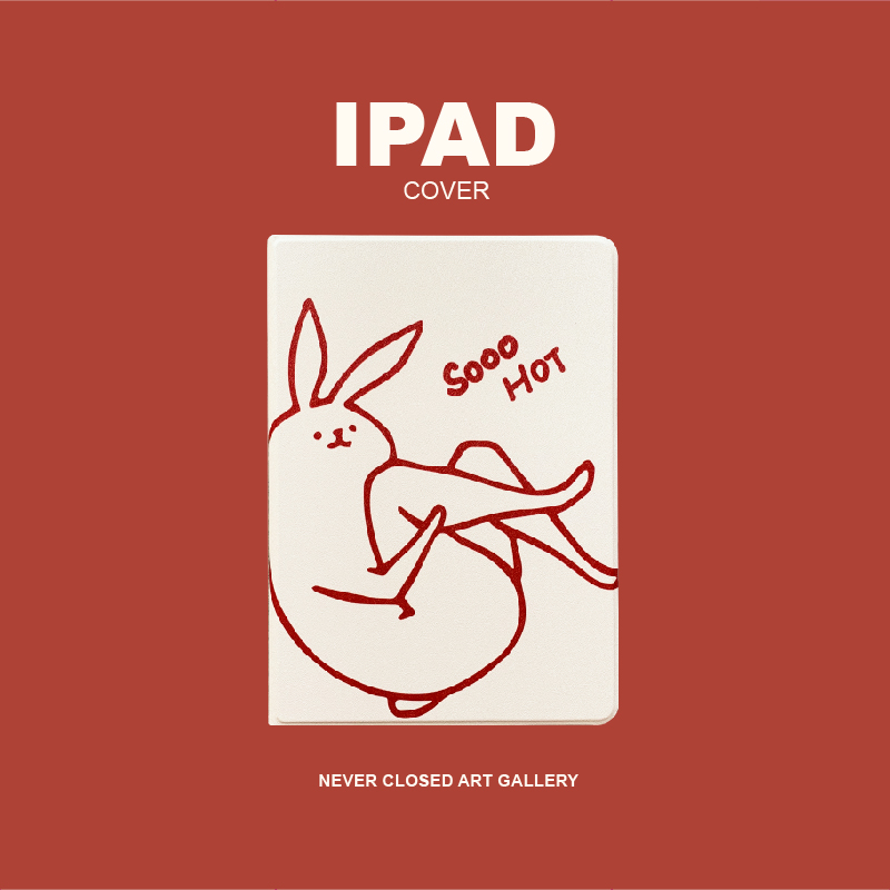 イラスト個性的うさぎiPad ケース兎9.7インチ可愛いipad　レザー保護カバー ウサギ2018ブックタイプ アイパッド
