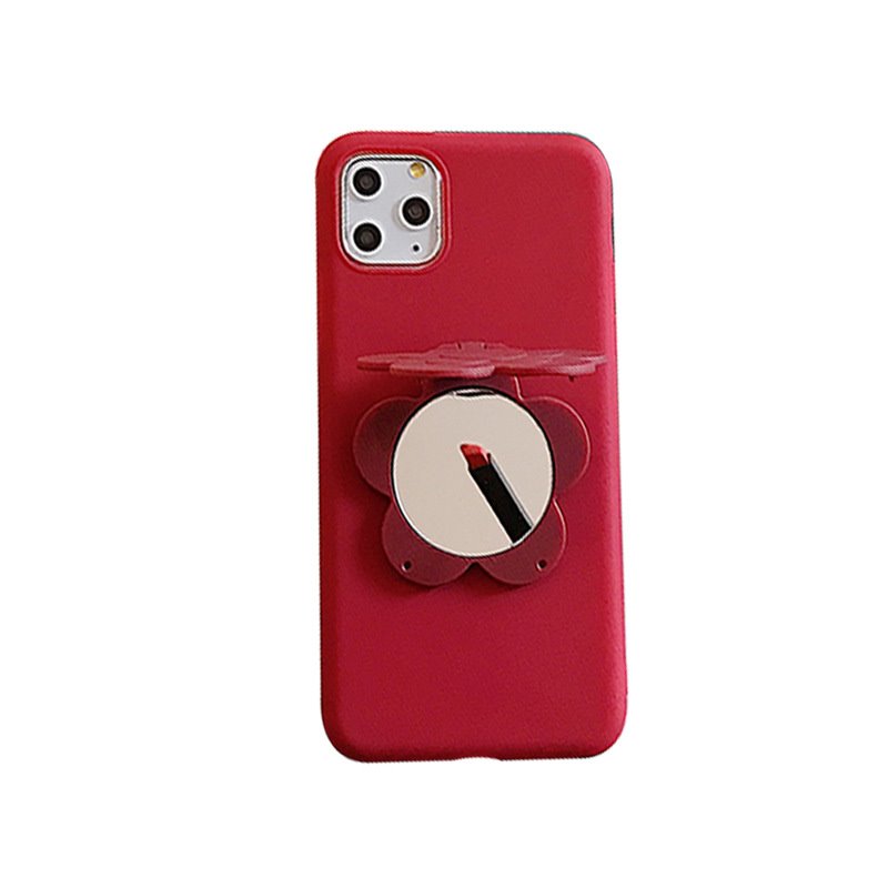 ミラー付き面白い11proソフト携帯カバーiPhone 11 Pro Max女子おしゃれxrレディース赤青ピンク色