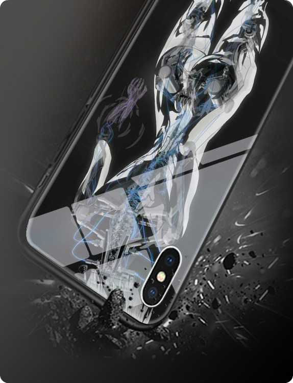 SE第2世代/XR強化ガラスケース バトー トグサ公安9課 全機種対応スマホケースiPhoneXS/8p