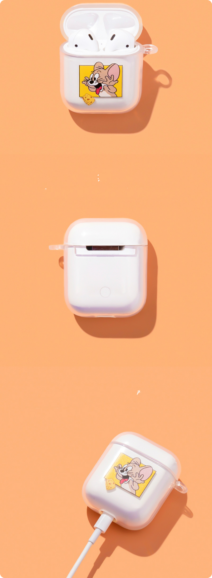 AirPods Pro カバー透明クリアねずみairpods第3世代猫エアーポッズ プロ ケース 防塵 耐衝撃