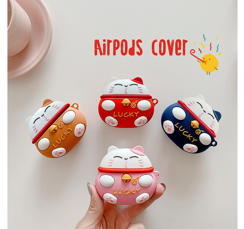 招き猫airpods3ケース耐衝撃エアーポッズプロproシリコンケースイヤホンケースまねきねこ