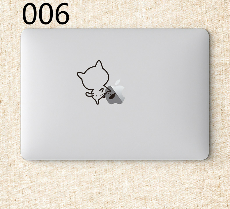 猫MacBookデコ シール ロゴねこ面白いおしゃれスキンシールねこ柄Macbook Air/Proステッカー