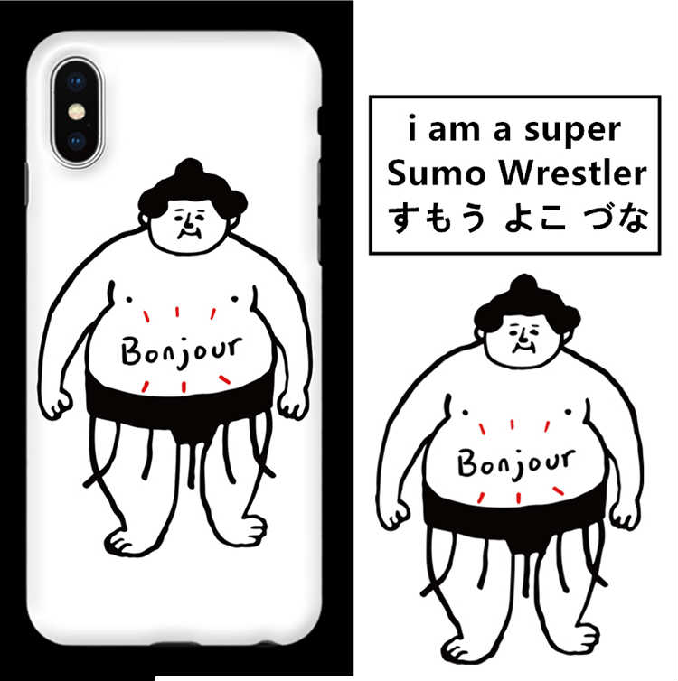 ソフトケースiPhone12/11 Proスマホケース ブランド メンズ横綱イラスト