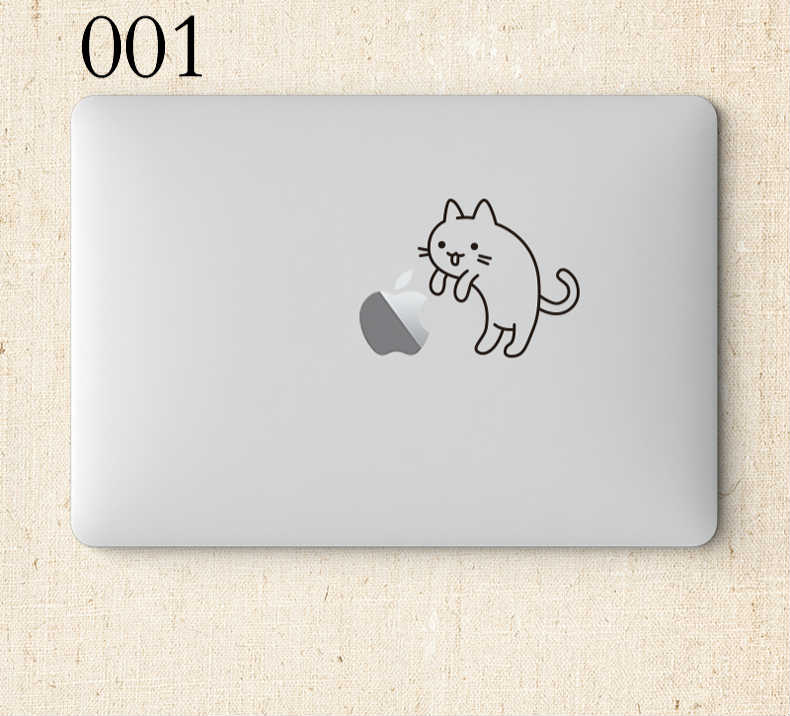 マックブックプロ可愛いネコ柄シール アップル ロゴmacbook Air13保護おしゃれカバー猫ステッカー動物macbook Pro 13インチシール透明ねこキャットair Retina 11 13 15 インチ