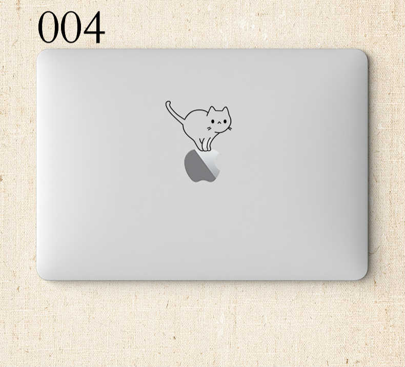 可愛いネコ柄シール アップル ロゴMacBook Air13カバー猫ステッカー動物MacBook Pro 13インチシール