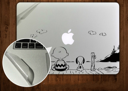 フルカバー macbook air 13クリア マックブックエアー両面ステッカー デコ可愛いイラスト デザイン
