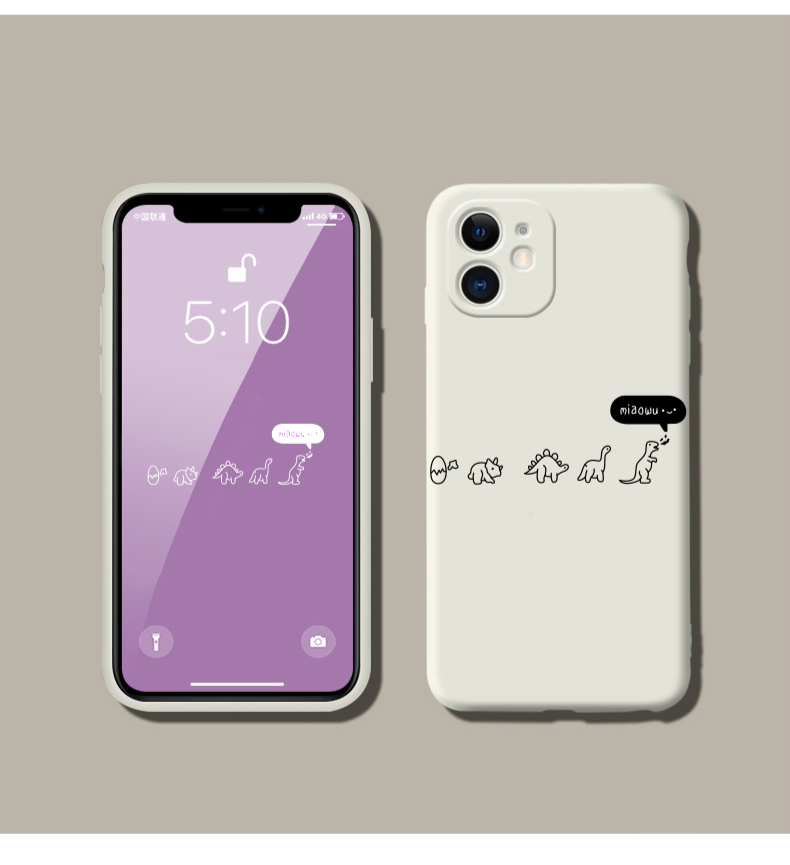 恐竜かわいいiPhone 12 Pro Max/iPhone11ケース シンプル白いアイフォン12 mini/11 Pro Max携帯カバー