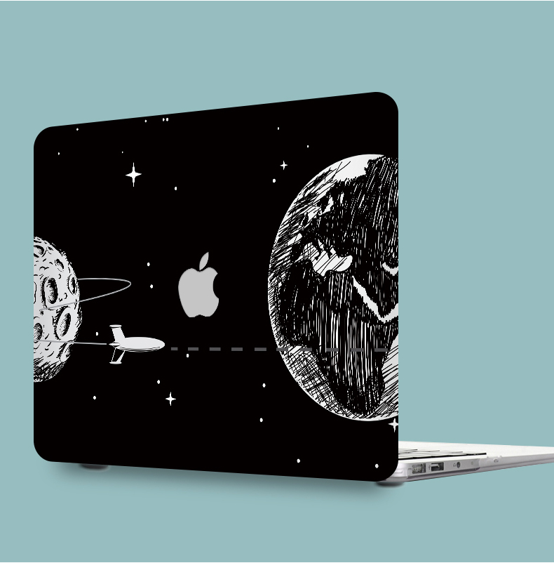 2020保護ケース飛行船 宇宙 月MacBook Pro 13 ケース カバー ロケット宇宙飛行士イラスト可愛