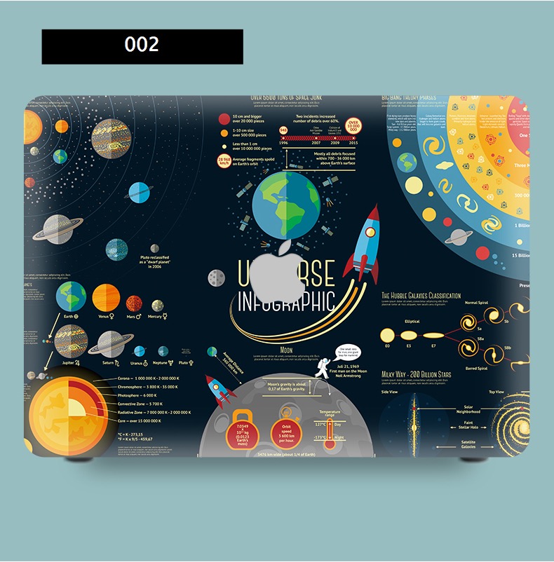 2020マックブックケース飛行船 宇宙 月MacBook Pro 13 ケース カバー ロケット宇宙飛行士イラスト可愛