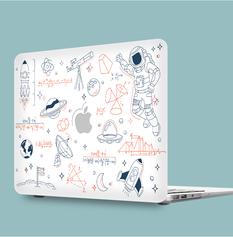 2020マックブックmacbookair保護ケース飛行船MacBook Pro 13 ケース カバー ロケット宇宙飛行士イラスト可愛