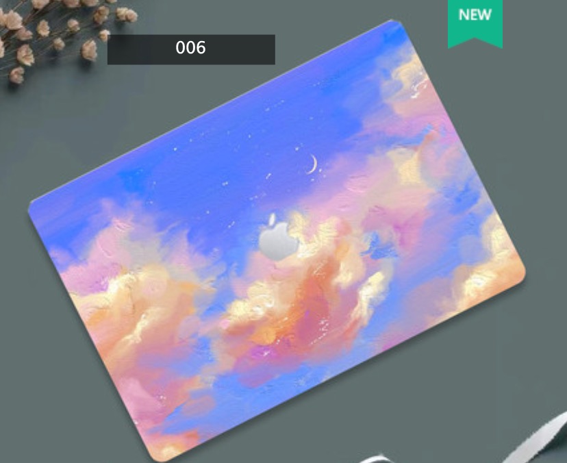 MacBook Air13 12 雲柄インスタ映え全面保護 高級感 カバー15.4防水シンプル清楚系日暮れハードケース