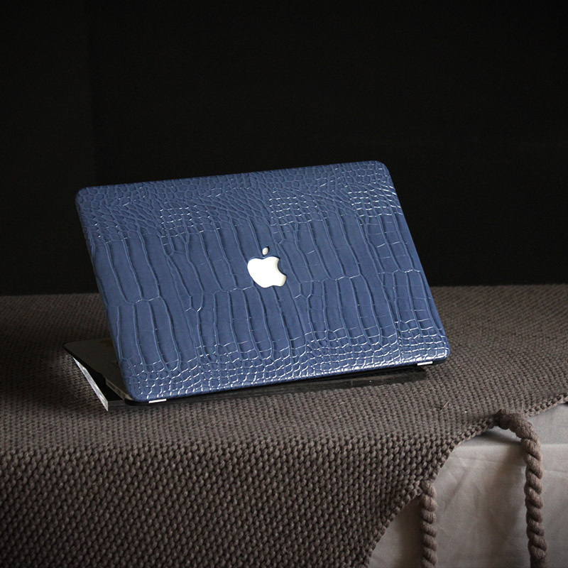 青色ワニ柄PUレザーMacBook pro13インチ ブルー革製MacBook Air 13インチMacBook Pro M1マックブックエアー