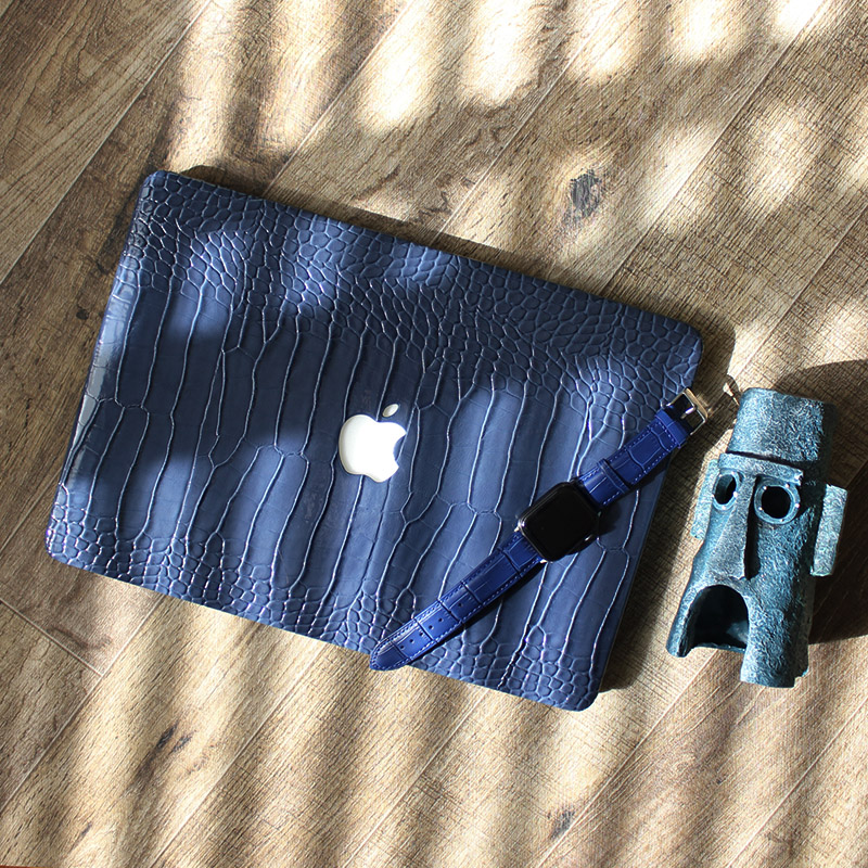 青色MacBook Air 2020ワニ柄pro13インチ ブルー革製MacBook Air 13インチMacBook Pro M1マックブックエアー