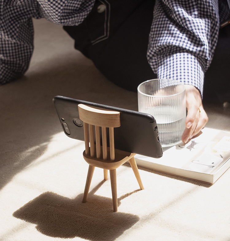 木製椅子携帯スタンド スマホスタンド品質タブレットスタンド ホルダー角度調整おしゃれ 椅子チェア卓上ipadスタンド