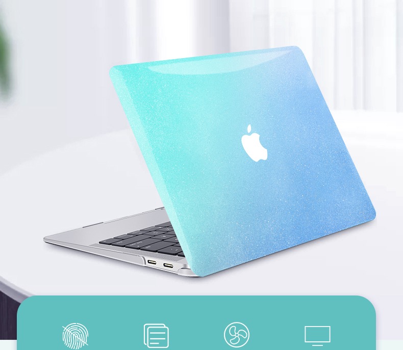 新型macbookairハードケース青色M1グラデーション カラー マックブックプロ エアー 保護 カバーPro13.3インチ