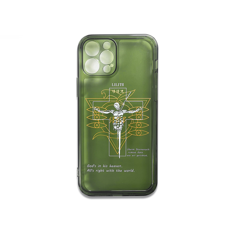 透明ソフトケース白い体色の巨人iPhone 11 Proクリアカバー緑 エヴァンゲリオン