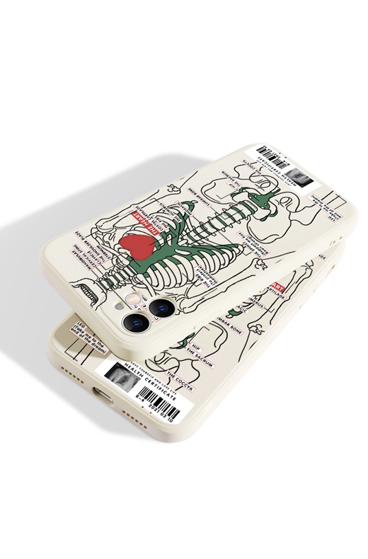 髑髏iphone12proスマホイラスト シリコン11骨格ソフトケースxアイフォン12 mini/xr白骨ペア