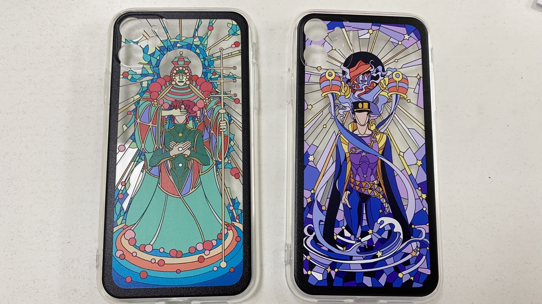 半透明スマホケースiPhoneXSカバーXS/XRペアお揃いスタープラチナ ハイエロファントグリーン