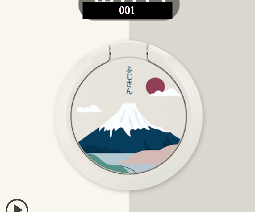 スマホリング エレガント バンカーリング スタンド機能富士山iPhoneおしゃれ人気カーホルダー落下防止