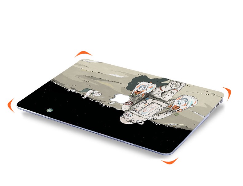 Macbook Air 13.3宇宙飛行士イラスト専用シェルケース 面白い 月ブラック ユニバース宇宙漫画マックブックエアー