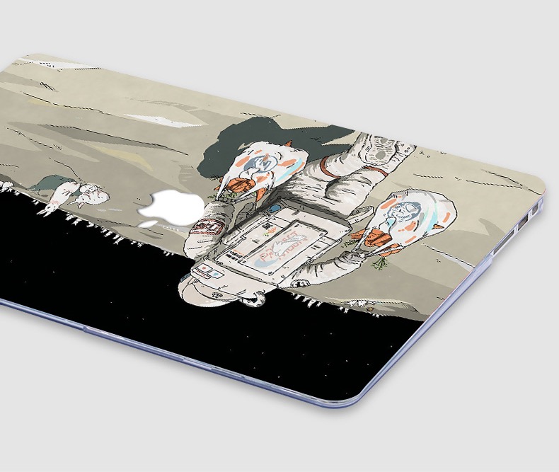 2021新型Macbook Air 13.3専用シェルケース 面白い 月ブラック ユニバース宇宙漫画マックブックエアー