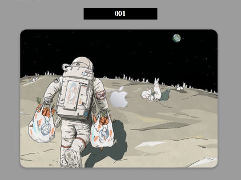 2021新型Macbook Air 13.3宇宙飛行士イラスト専用月ブラック ユニバース宇宙漫画マックブックエアー