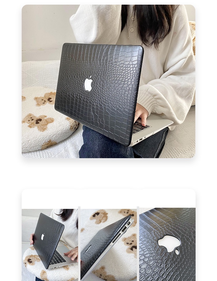 合成皮革ケース軽い薄いm1ソフト黒いワニ クロコダイル2020 MacBook Air 13インチかっこいいブラック ワニ革