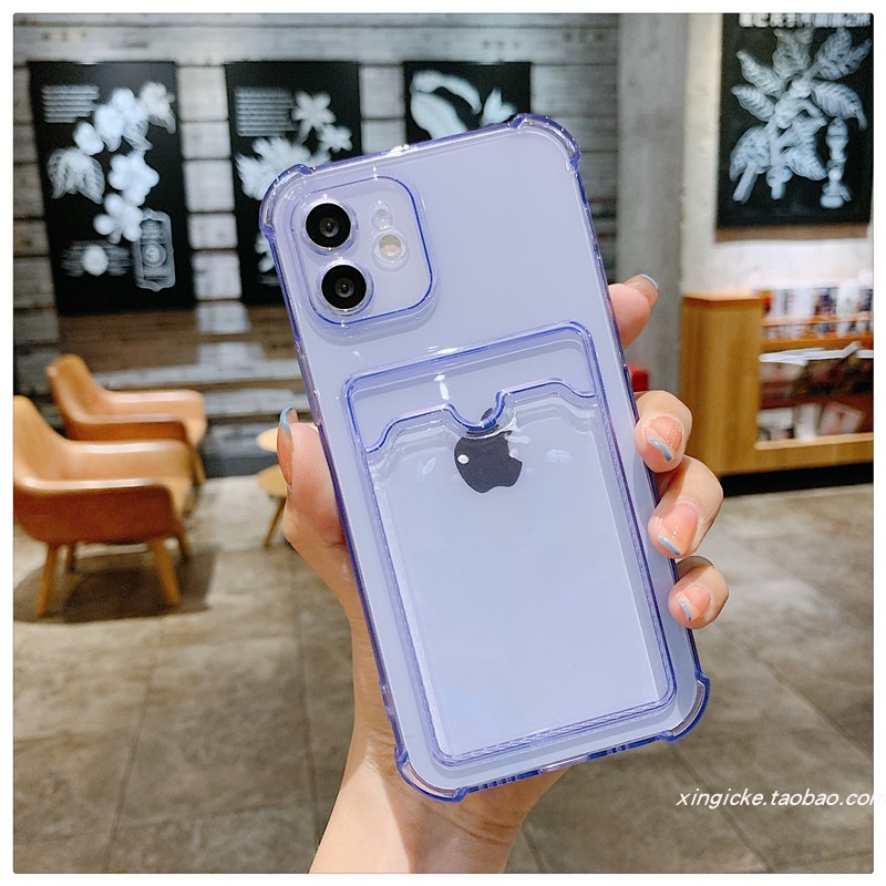 クリア青カード収納 保護カバーアイフォン13/11ケース透明iPhone13 Pro/xr背面ケース ブラック色