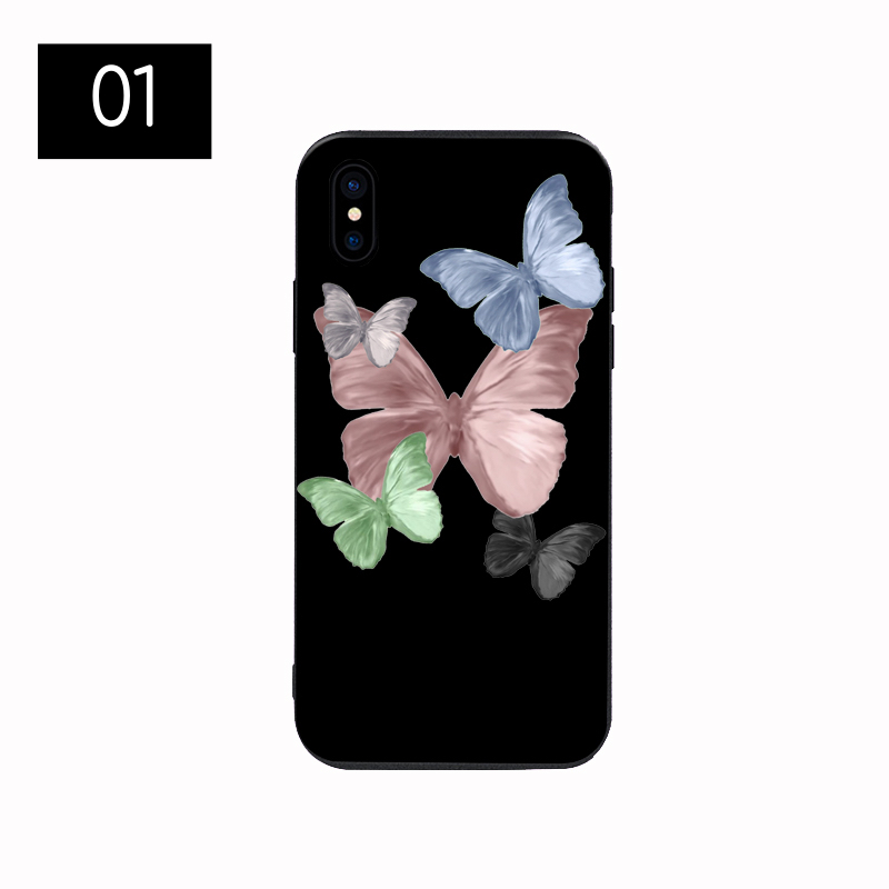 かっこいい黒い蝶イラストiPhone 13/13 ProケースソフトTPU美しい蝶アイフォン13 Pro Max/13 mini携帯カバー
