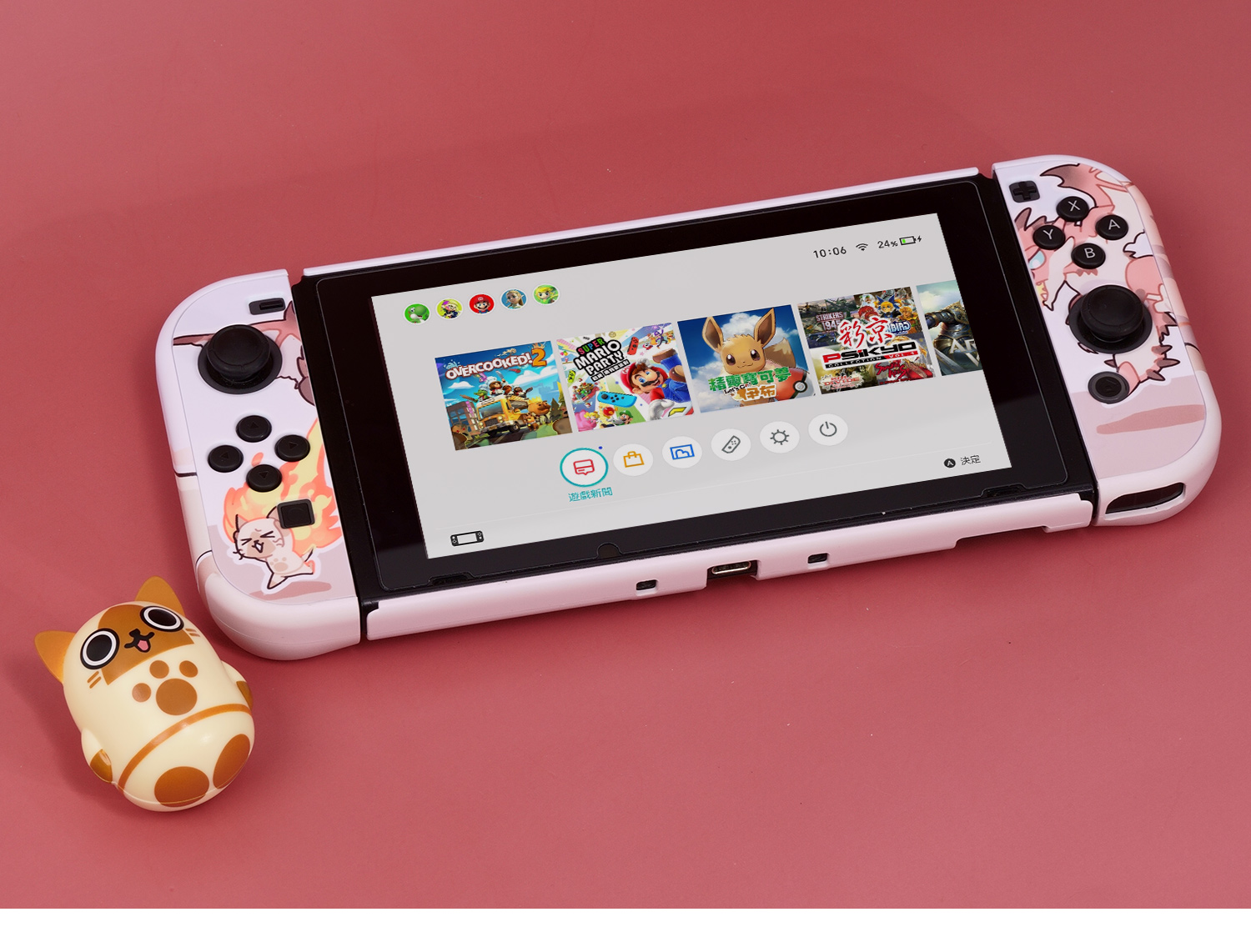 可愛いswitch専用ケース猫ns全面保護ネコ柄switch耐衝撃 薄型 保護カバーねこ