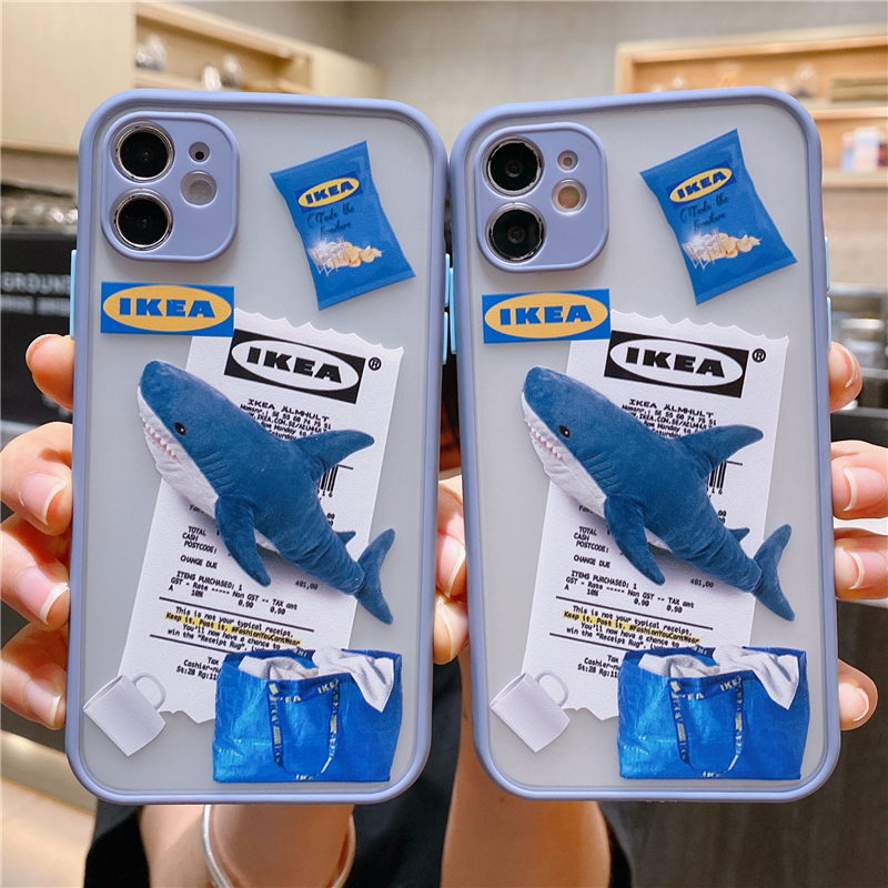 可愛いikea サメiPhone 13 Pro/12ケース透明IKEAサメiphone11proクリア個性的スマホケースXSMAXソフト