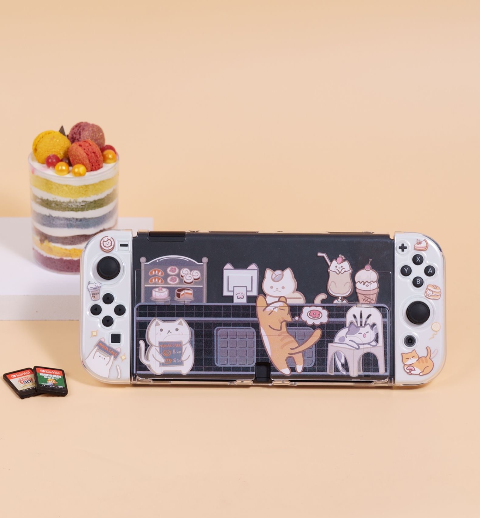 Switch有機ELモデル ケースねこケースoled対応 カバー透明ソフトTPUクリア衝撃吸収