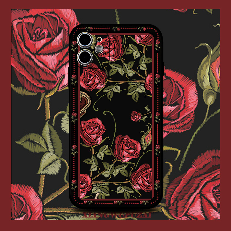 クラシック赤色バラiPhone 13 Pro/13miniケース綺麗ローズ薔薇 花アイフォン12/11proスマホケース可愛い高級感