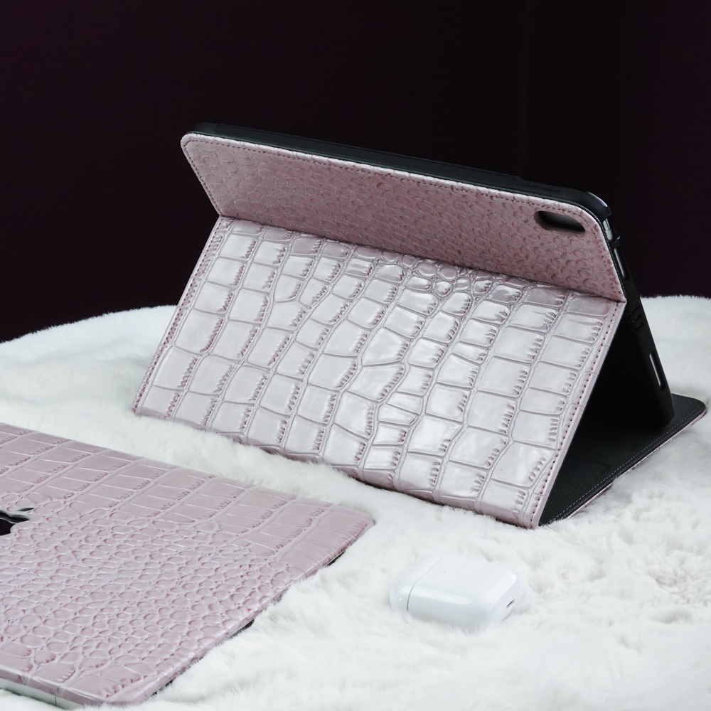 ピンク ワニ柄iPad Airシンプル高級クロコ柄iPadPro 2021 11インチiPad Pro第3世代保護カバー