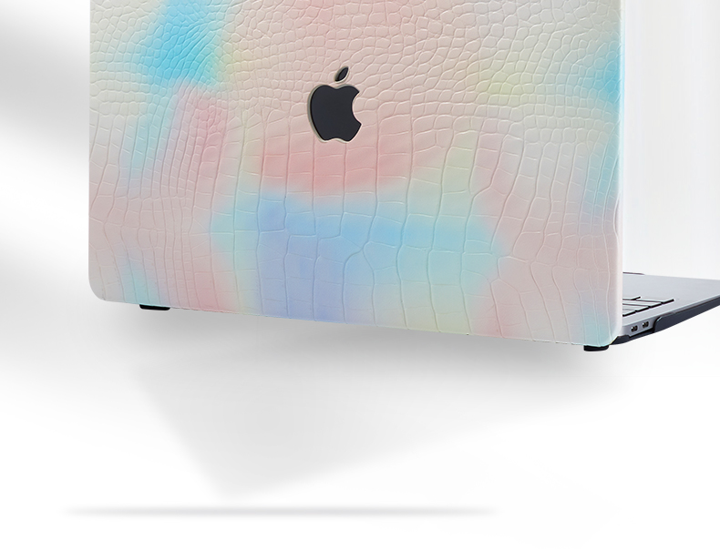保護ケース虹色クロコダイル柄 合皮マックブック カバーMacBook Pro 16おしゃれ14インチ