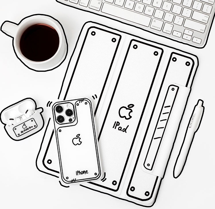 二次元イラストiPhone 13スマホカバー シンプル