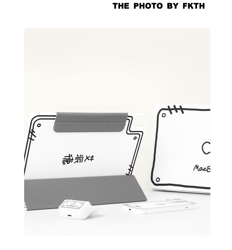 レザー二次元イラスト世代ケース白色タブレット保護ケースかっこいいair5/4/3アイパッドプロ
