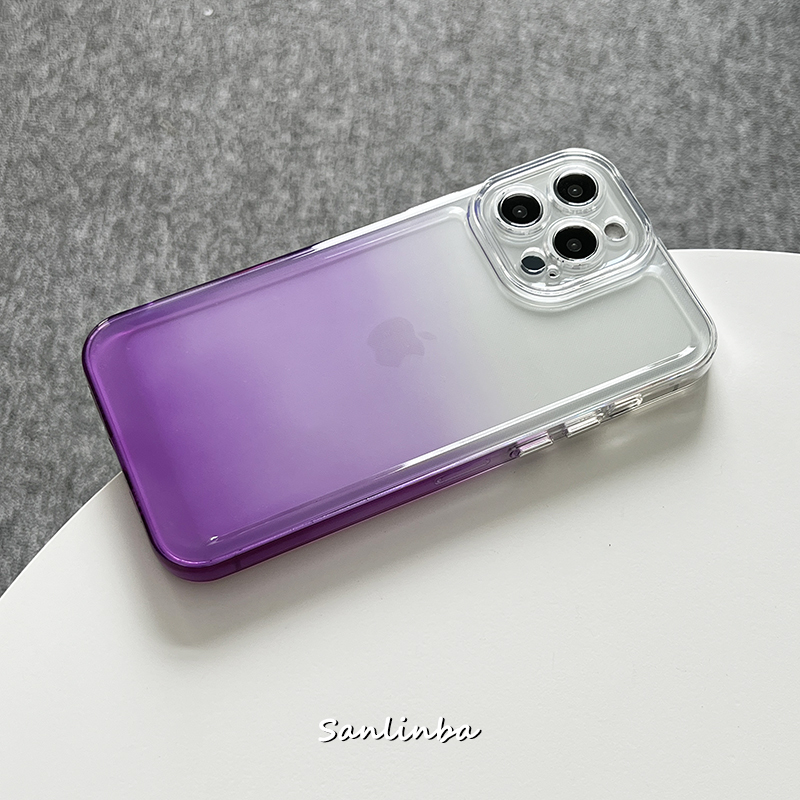 夏向けグラデーション色iPhone13ProMaxケース透明フルーツゼリー可愛いシンプル