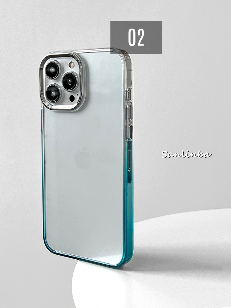 可愛い透明感iPhone13ProMaxケース グラデーション色アイフォン12/13 Proクリアケース