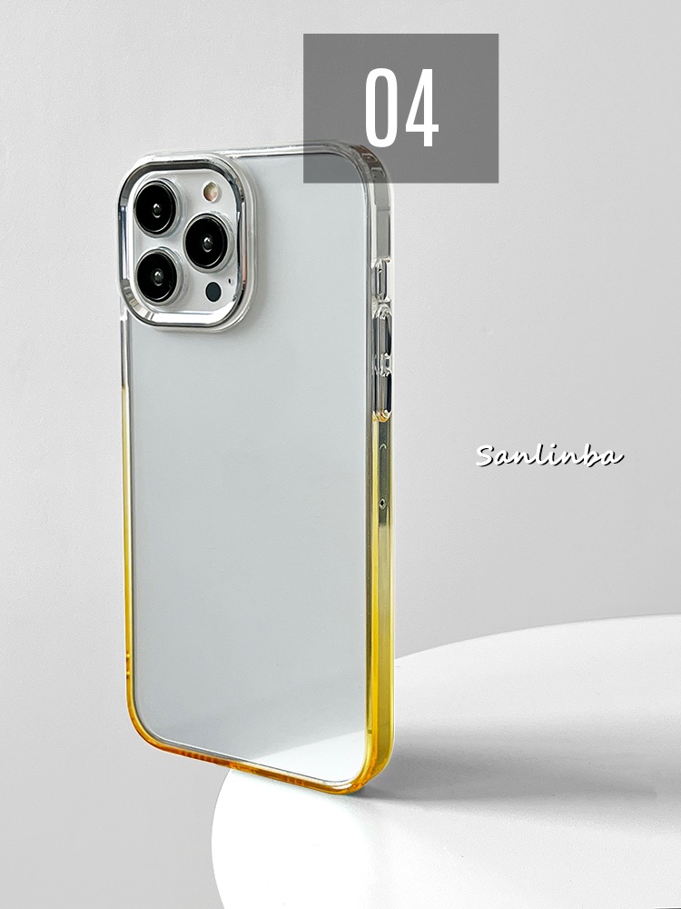 可愛い透明感iPhone13ProMaxケース グラデーション色アクリル樹脂クリアケース
