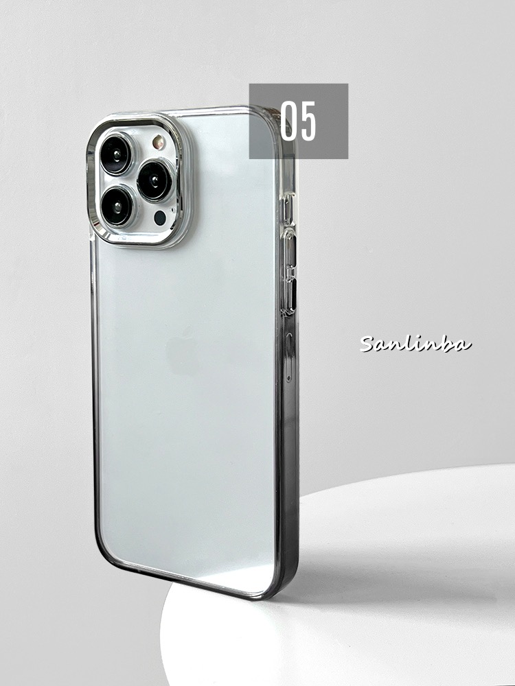 可愛い透明感iPhone13ProMaxケース グラデーション色アクリル樹脂アイフォンケース